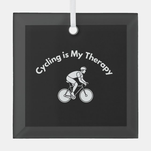 Ornement En Verre Cycling is My Therapy (Recto)