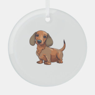 Ornement En Verre Dachshund Chien mignonne