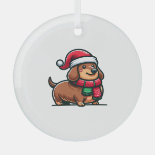 Ornement En Verre Dachshund Elegance Christmas Anticipation Classic