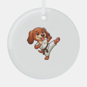 Ornement En Verre Dachshund karaté arts martiaux