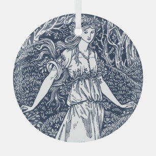 Ornement En Verre dame dans les bois