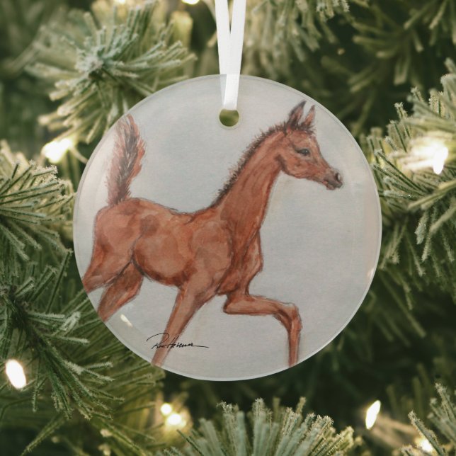 Ornement En Verre Dancing Filly par Hevener (Insitu)
