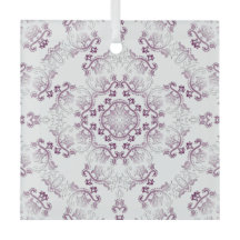 Ornement en verre de Pompadour pourpre