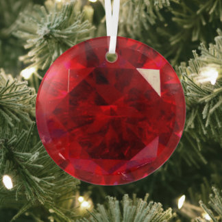 Ornement en verre de rubis Faux