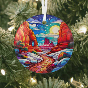 Ornement En Verre Décor de Noël Arches National Park Utah Outdoor