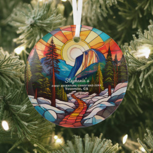 Ornement En Verre Décor de Noël Yosemite California Adventure Hike