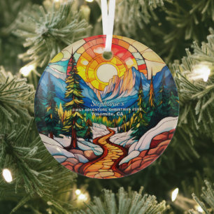 Ornement En Verre Décor de Noël Yosemite California Adventure Hike