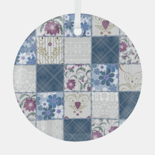 Ornement En Verre Dentelle florale : Patchwork Arrière - plan sans c