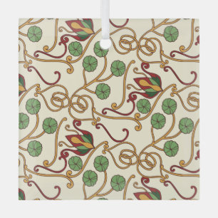 Ornement En Verre dessin floral inspiré de l'Art nouveau