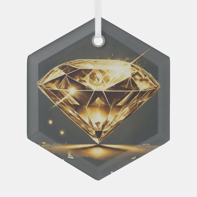 Ornement En Verre Diamant clair noir (Recto)