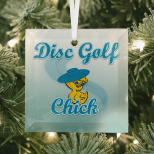 Ornement En Verre Disc Golf Chick #3