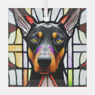 Ornement En Verre Doberman Pinscher "Verre Tissé"
