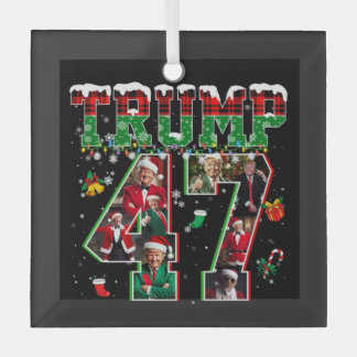 Ornement En Verre Donald Trump 47e président 2024 Noël Père Noël