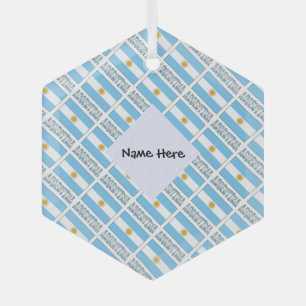 Ornement En Verre Drapeau argentin mosaïque personnalisé 