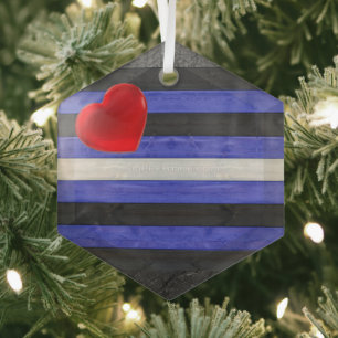 Ornement En Verre Drapeau de fierté en cuir SlipperyJoe's noir bleu 