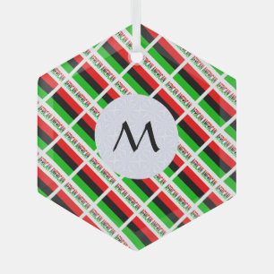 Ornement En Verre Drapeau de la diaspora afro-américaine en mosaïque