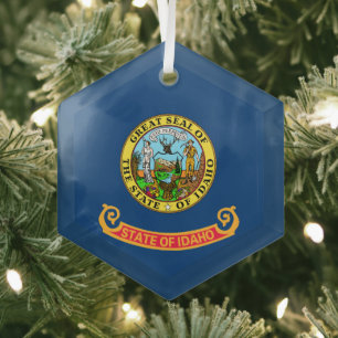 Ornement En Verre Drapeau de l'Idaho : l'État Gemme, Montagne de l'O