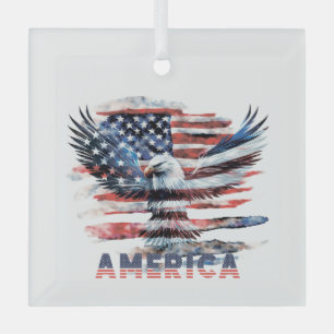 Ornement En Verre Drapeau des États-Unis. Amérique