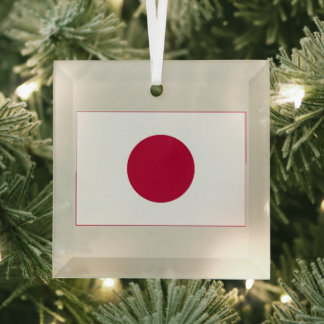 Ornement En Verre Drapeau du Japon : Hinomaru, Nisshōki, Red Rising