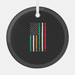 Ornement En Verre Drapeau irlandais italien irlandais Italie ST PATR