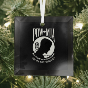 Ornement En Verre Drapeau POW MIA : Soldats disparus de la guerre du