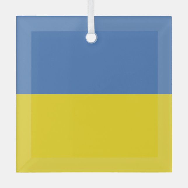 Ornement En Verre Drapeau ukrainien Slava Ukraini С л а в а р У к  d (Recto)