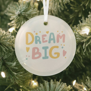 Ornement En Verre Dream Big Pastel Hearts