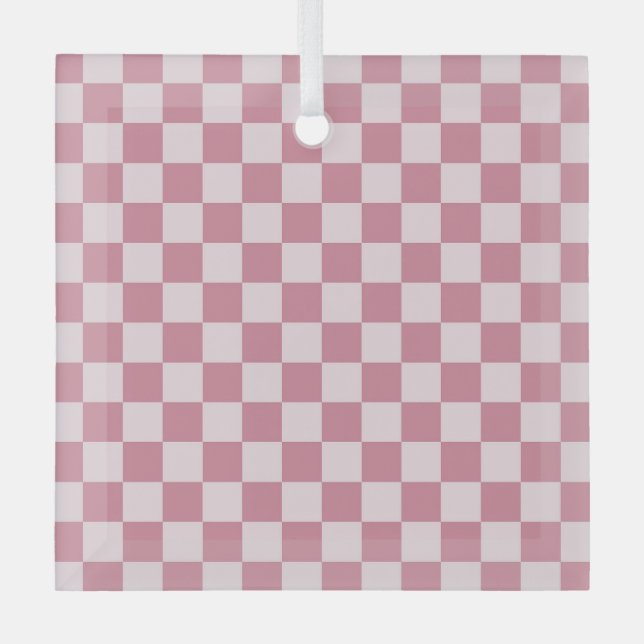Ornement En Verre Dusty rose checkerboard pattern (Recto)