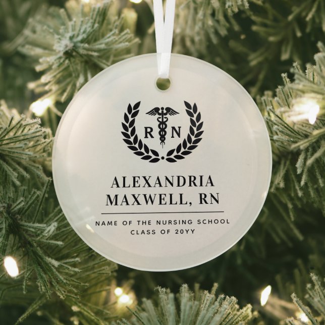 Ornement En Verre École de soins infirmiers de la RN personnalisée É (Insitu)