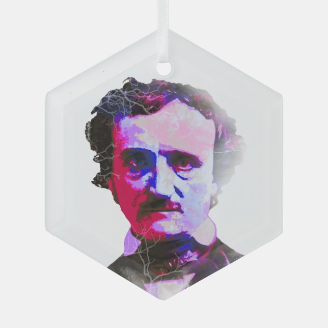Ornement En Verre Edgar Allan Poe Auteur Poète écrivain (Recto)