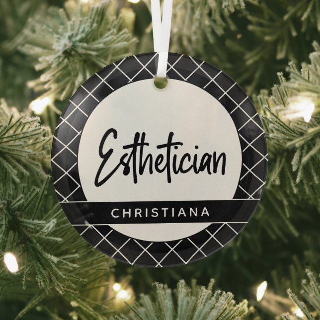 Ornement En Verre Elégant Esthéticien Beauticien Personnalisé (Insitu)