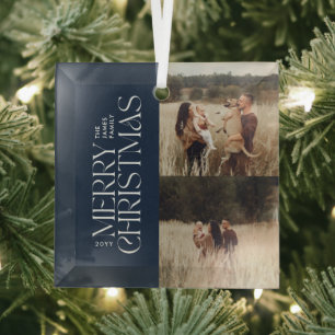 Ornement En Verre Elégant feuillage bleu marine moderne photo minima