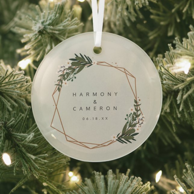 Ornement En Verre Elégant géométrique Newlysée Notre premier Noël (Insitu)