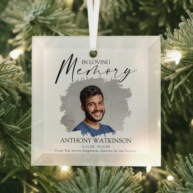 Ornement En Verre Élégante Photo En Mémoire D'amour (Insitu)