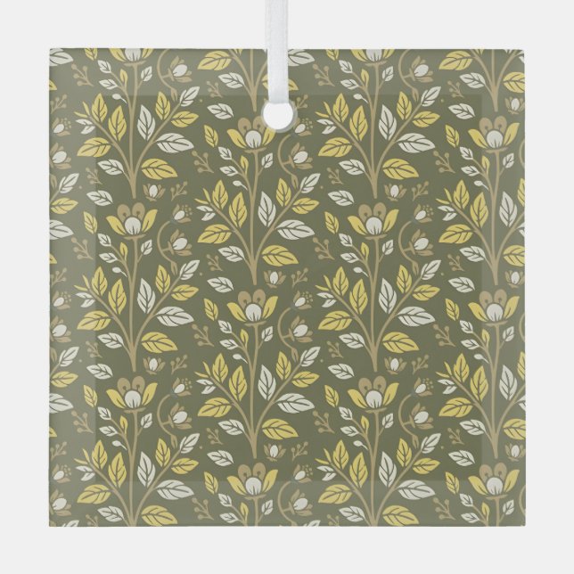 Ornement En Verre Embrace Nature with Elegant Floral Patterns (Recto)
