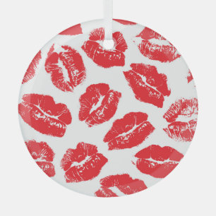 Ornement En Verre Empreinte Kiss Lèvres rouges : Vintage sans fil