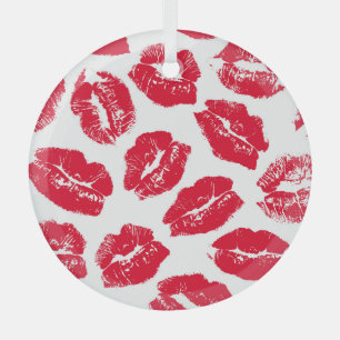 Ornement En Verre Empreinte Kiss Lèvres rouges : Vintage sans fil