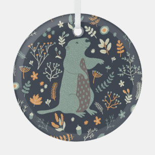 Ornement En Verre Ensemble naturel vintage : Marmot Floral