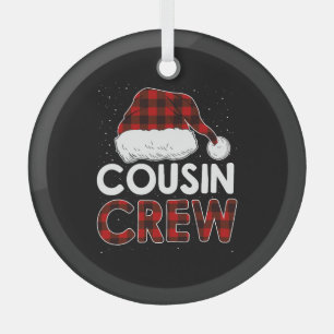 Ornement En Verre Équipe de Noël 2021 Cousin