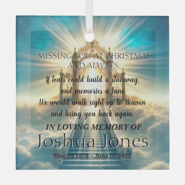 Ornement En Verre Escalier céleste en mémoire d'amour (Recto)