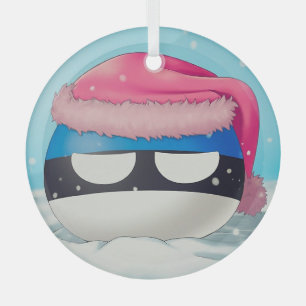Ornement En Verre Estonie Campagne de Noël