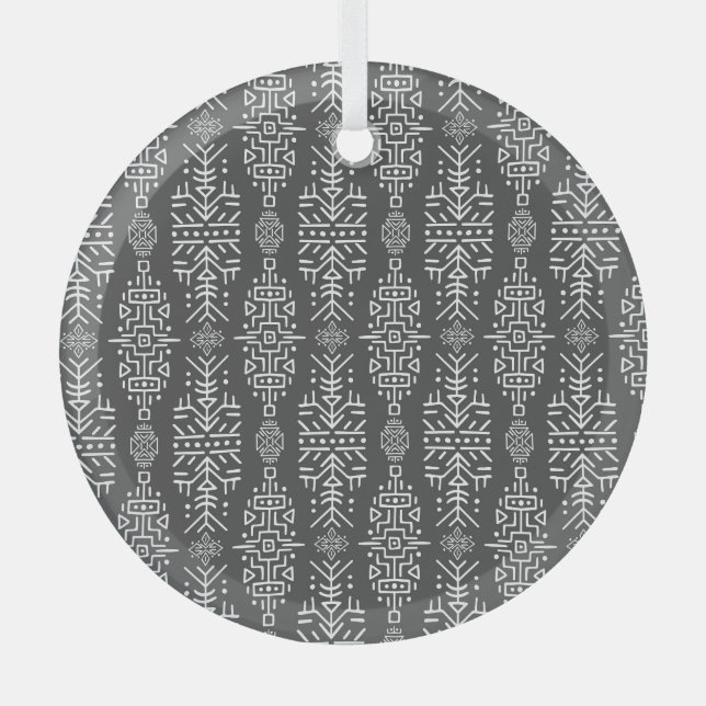 Ornement En Verre Ethnic Boho Chic : Une conception tribale transpar (Recto)