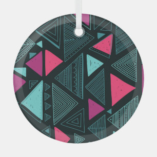 Ornement En Verre Ethnic Tribal Boho : Doodle Vintage.