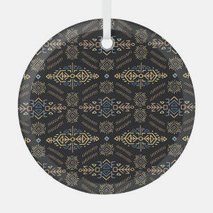 Ornement En Verre Ethnic Vintage : Motif sans couture tiré à la main