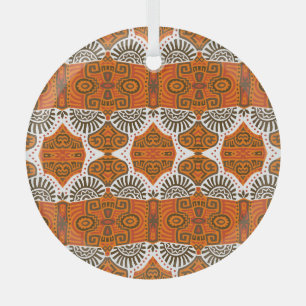 Ornement En Verre ethnie Abstraite : boho vintage à la mode.