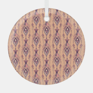 Ornement En Verre Ethnique tribale : Aztec Mexicain sans couture Vin