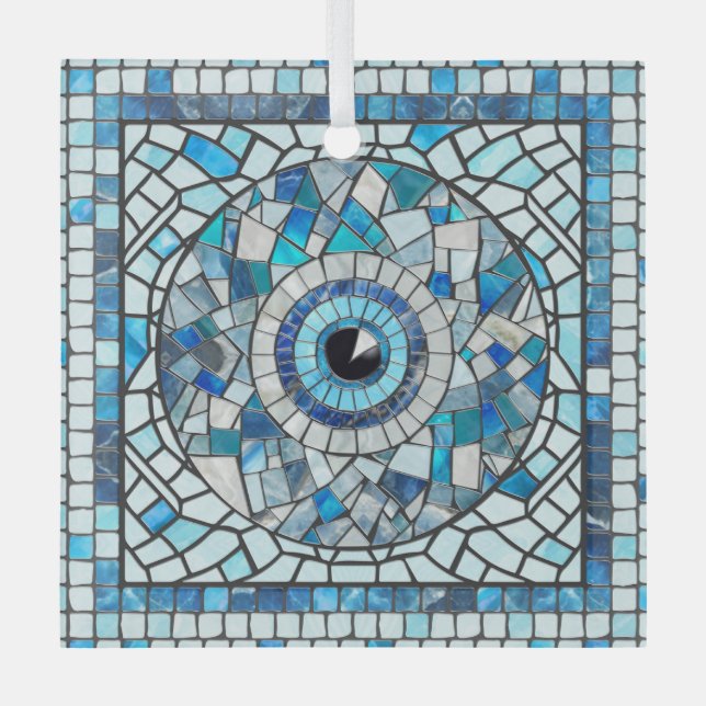 Ornement En Verre Evil Oeil Amulet Mosaic Art (Recto)