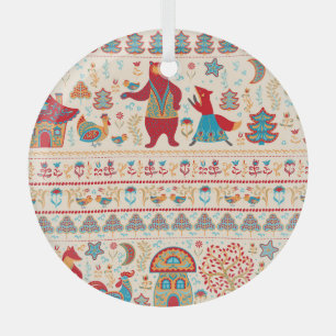 Ornement En Verre Fairy Forest Animaux : Arrière - plan beige