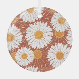 Ornement En Verre Faisceaux Brown : Motif Fleur sans couture