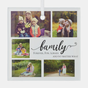 Ornement En Verre Famille toujours pour 5 photo Collage Citation Swe